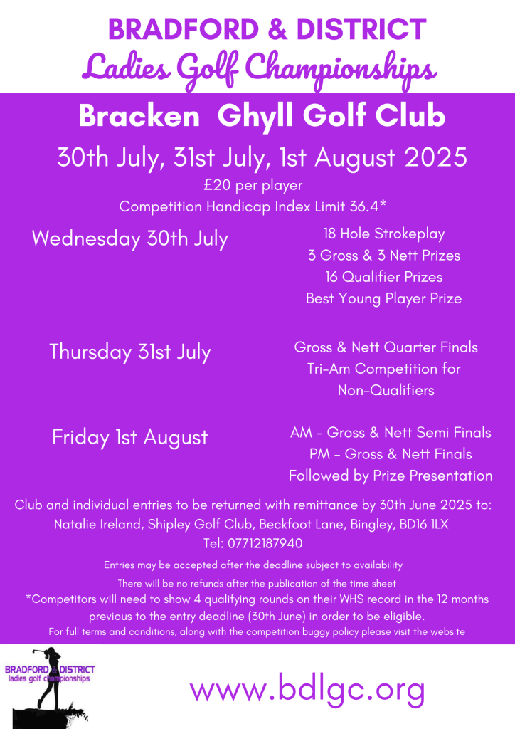 2025 Bradford Championships at Bracken Ghyll Golf Club